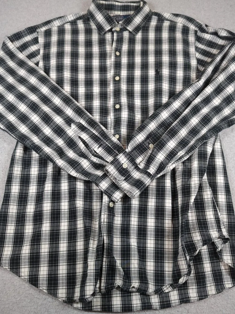 Polo Ralph Lauren Shirt Men's Large Plaid Long Sleeve Classic Fit Button Up